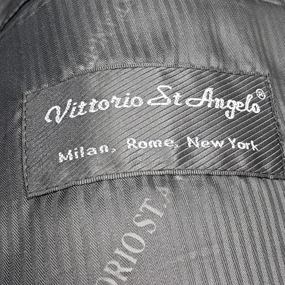 Vittorio‎ St Angelo Mens Black 3 Button Blazer Jacket with Pocket Square Detail